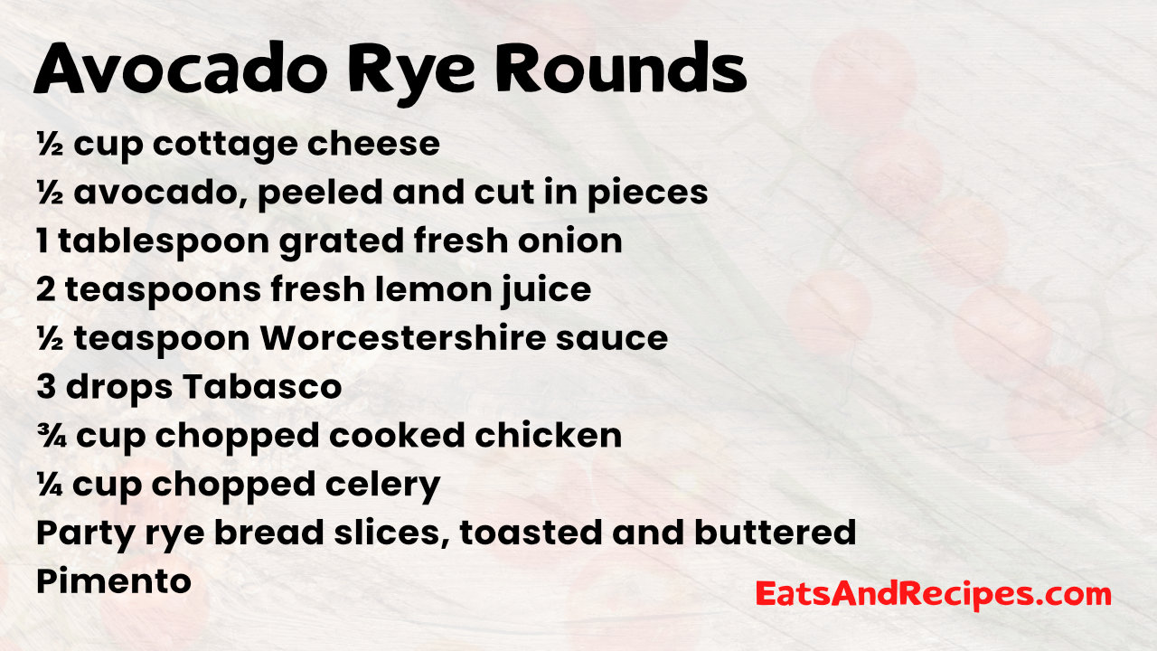 Avocado Rye Rounds