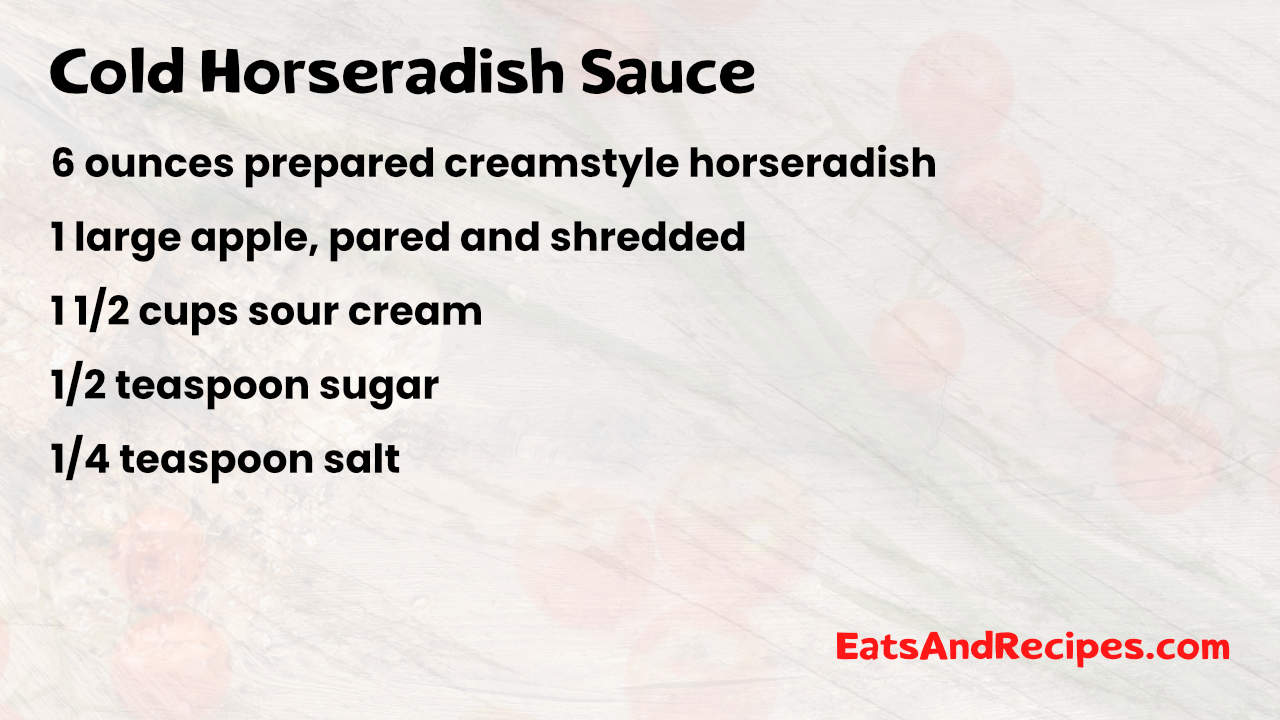 Cold Horseradish Sauce