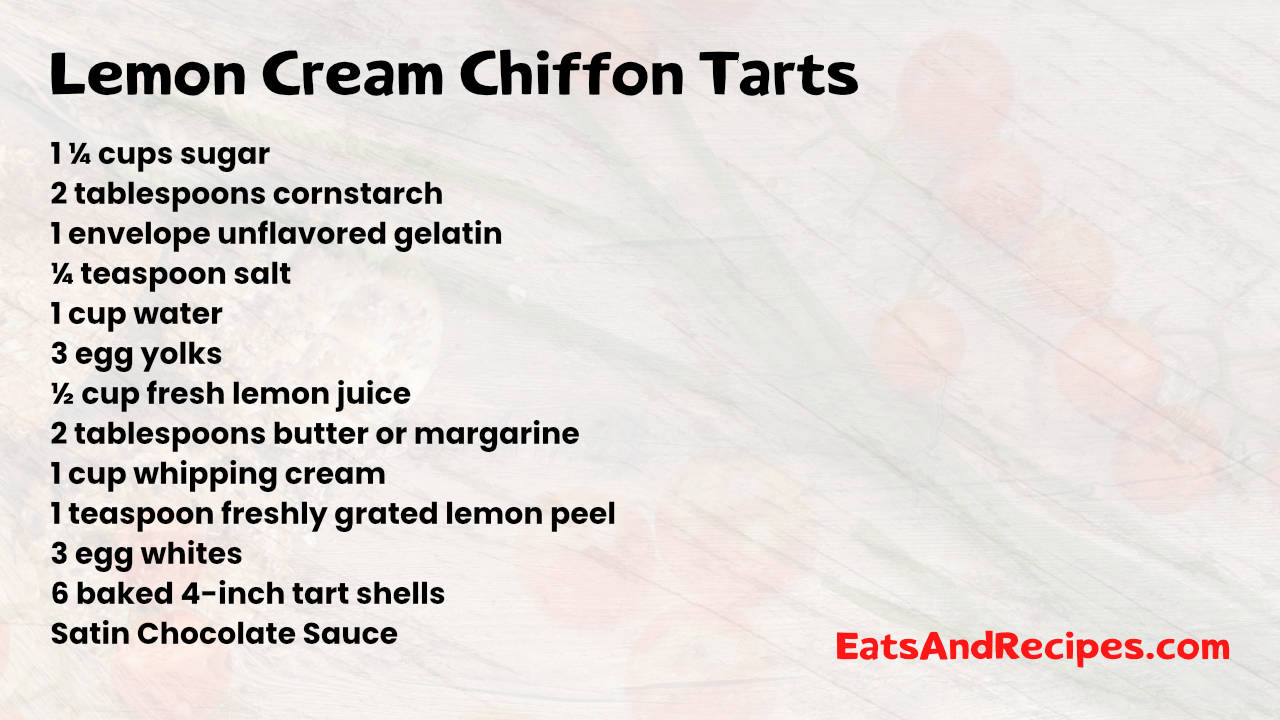 Lemon Cream Chiffon Tarts