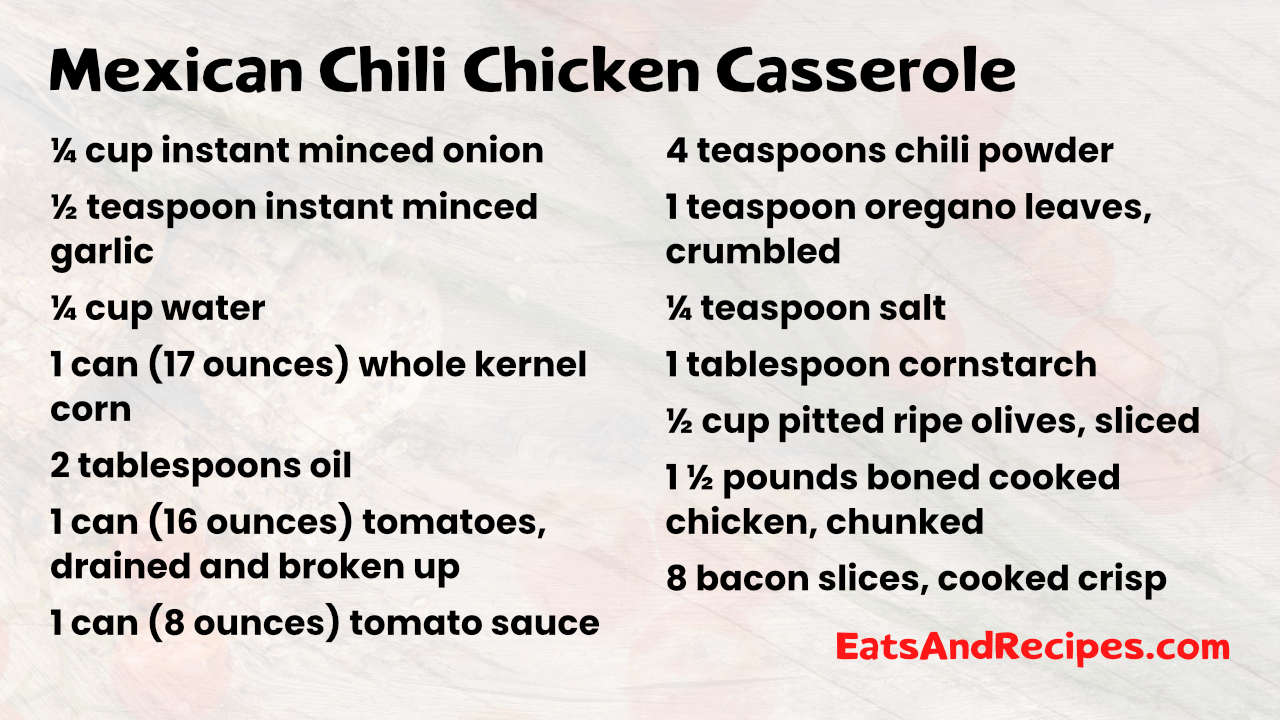 Mexican Chili Chicken Casserole