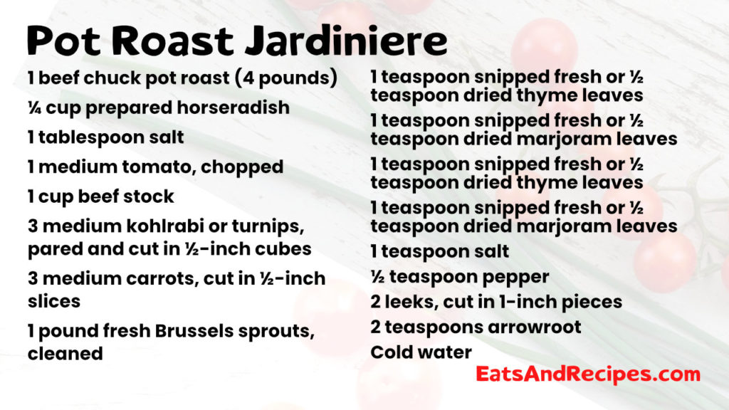 Pot Roast Jardiniere Eats And Recipes