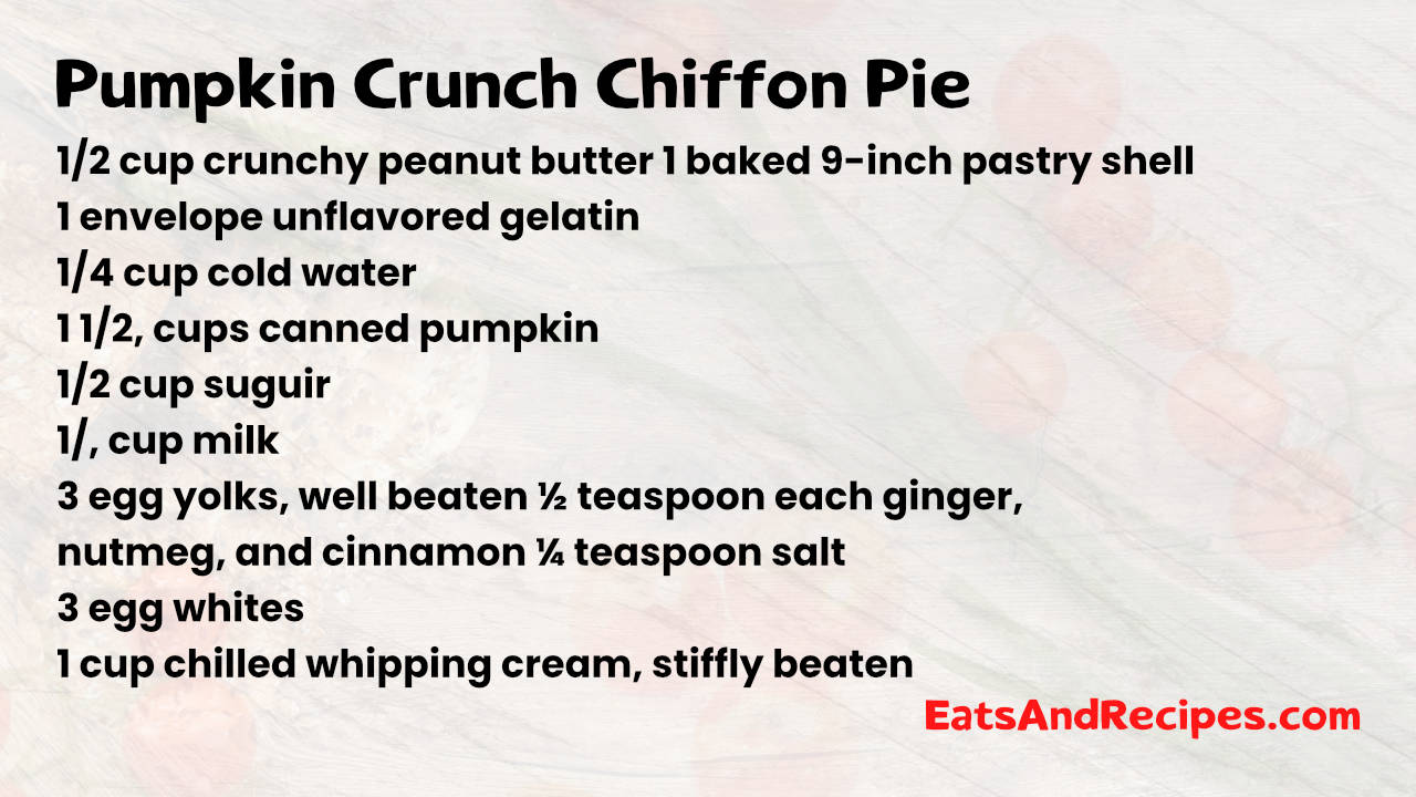 Pumpkin Crunch Chiffon Pie
