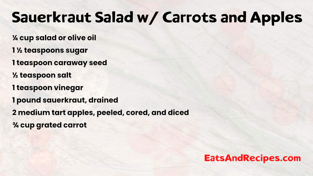 Sauerkraut Salad with Carrots and Apples